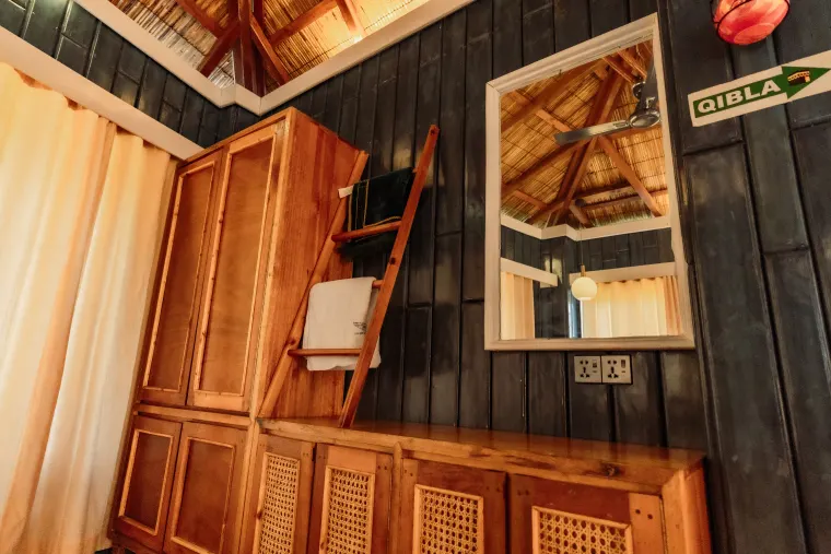A quiet dressing corner inside the villa