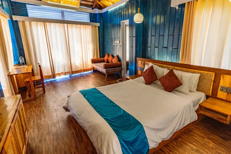 A serene bedroom with room to unwind
