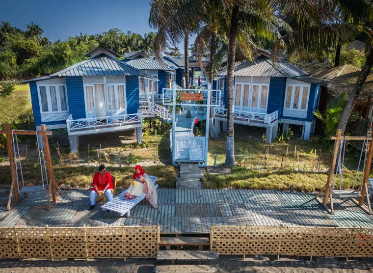 A romantic welcome by the beachfront villas